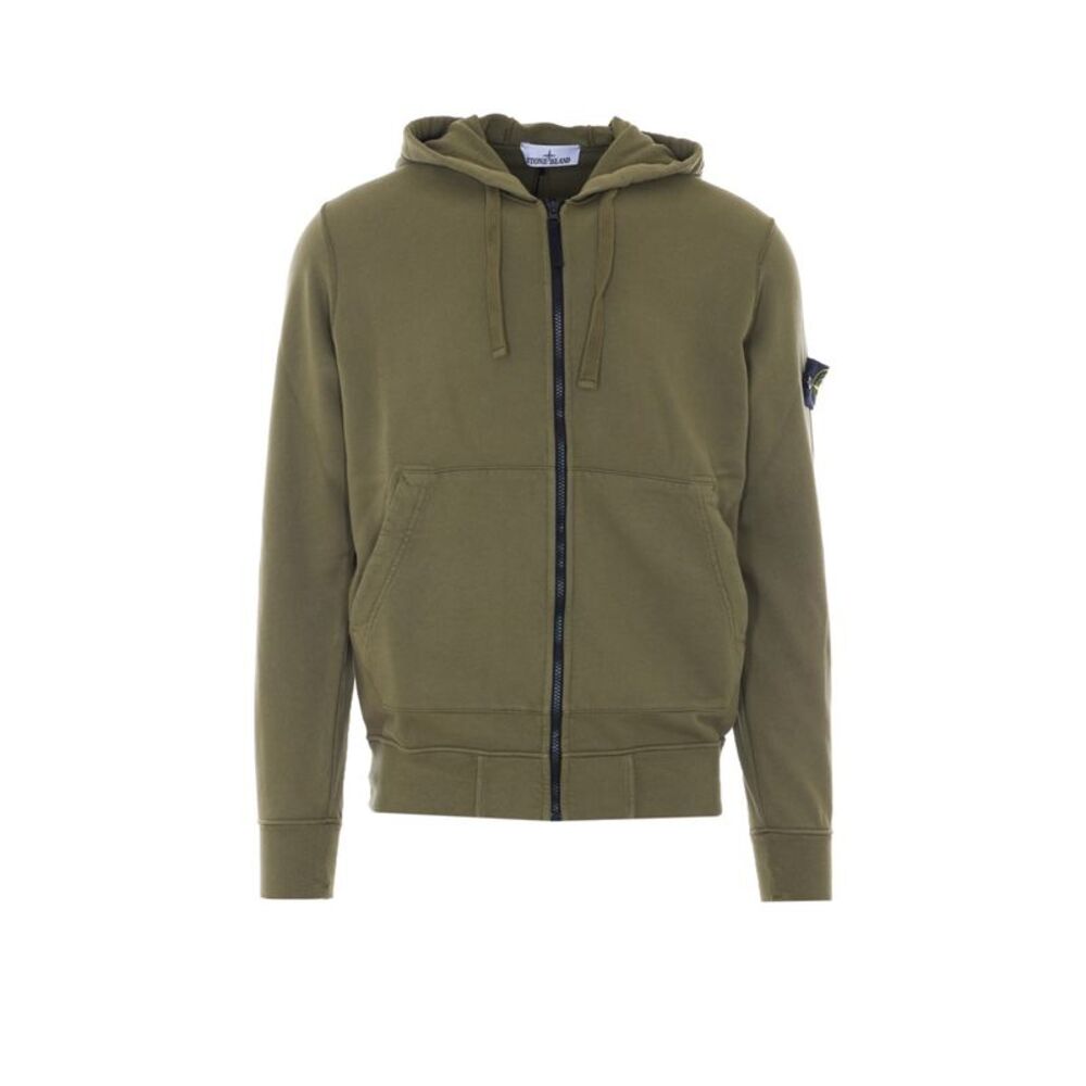 Stone Island Men Logo Zip Hoodie